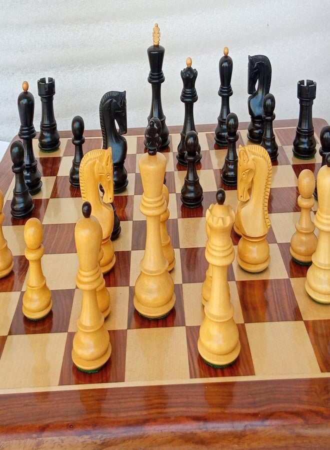 Enterro Wooden Chess Pieces 3.75" Russian Zagreb Ebonized Series - Ebonized Boxwood Well Polished Handicraft - Image 4